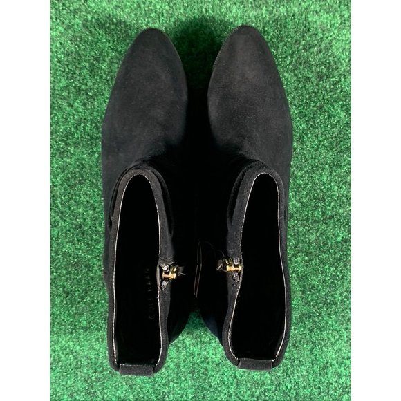 Cole‎ Haan Black Suede Side Zip Ankle Boots Booties Women's Size 9.5 B - Picture 6 of 10